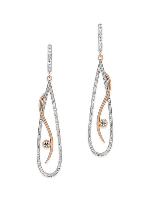 white silver drop earrings - 12508333 - Very Small Image - 1