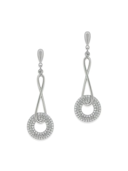 white silver drop earrings - 12508334 - Very Small Image - 1
