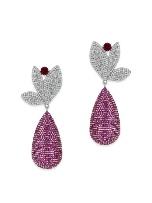 pink silver drop earrings - 12508346 - Very Small Image - 1