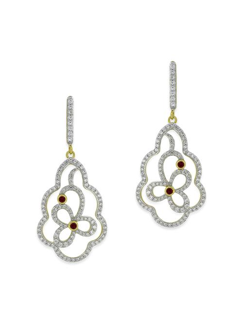 white silver drop earrings - 12508354 - Very Small Image - 1