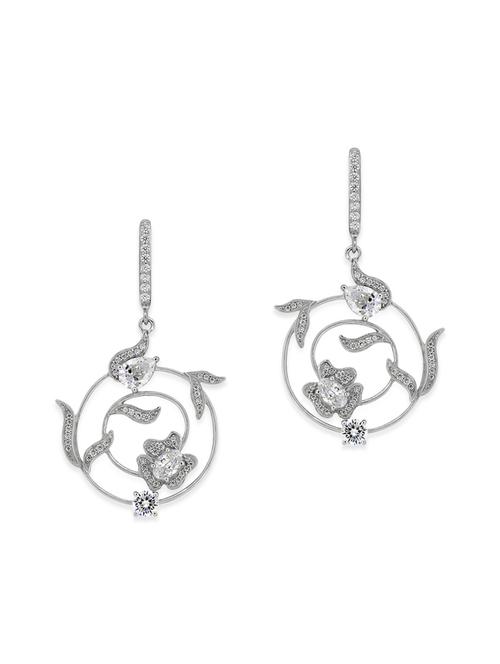 white silver drop earrings - 12508355 - Very Small Image - 1
