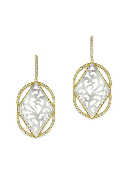 white silver drop earrings - 12508368 - Very Small Image - 1