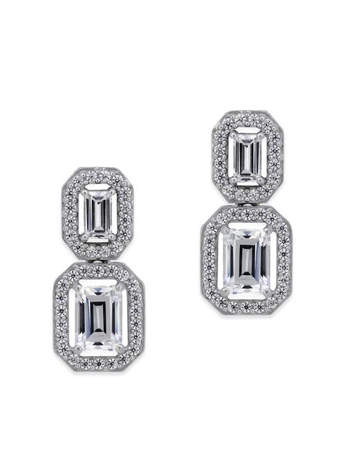 white silver drop earrings - 12508399 - Very Small Image - 1