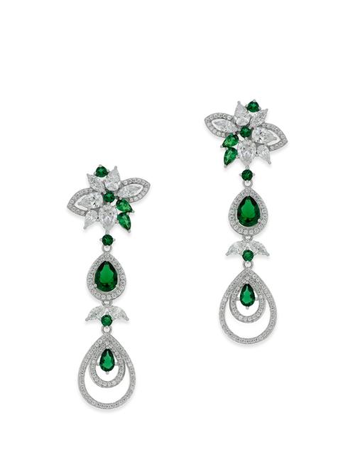 green silver drop earrings - 12508400 - Very Small Image - 1
