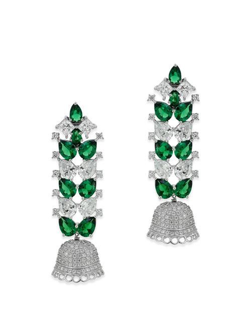 green silver drop earrings - 12508403 - Very Small Image - 1