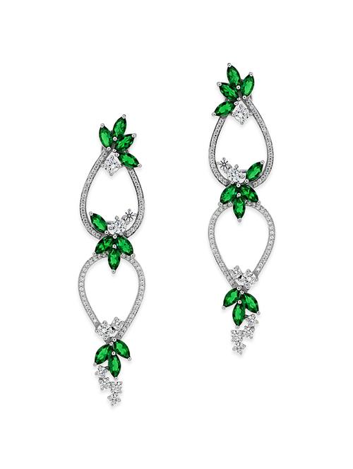 green silver drop earrings - 12508423 - Very Small Image - 1