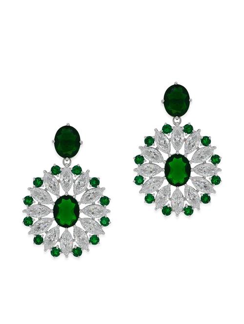 green silver drop earrings - 12508434 - Very Small Image - 1