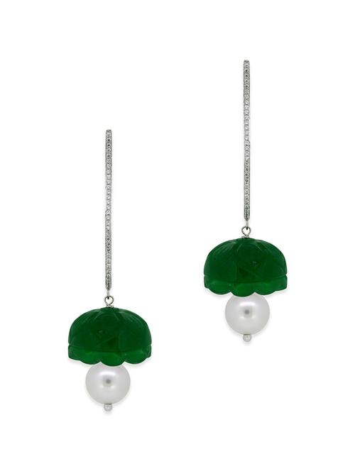 green silver drop earrings - 12508445 - Very Small Image - 1