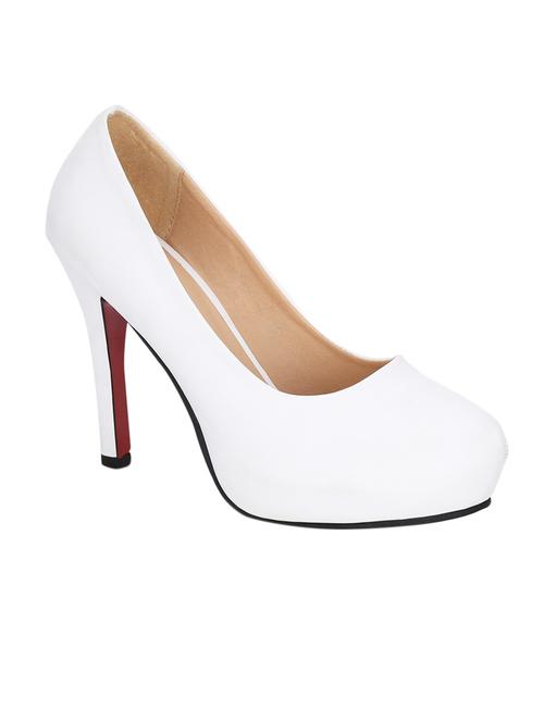 white leatherette slip on pumps - 12508751 - Very Small Image - 1