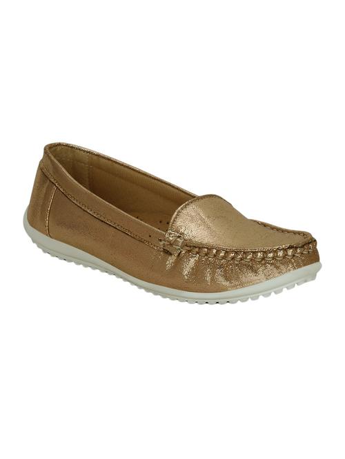 gold faux leather slip on loafers - 12508803 - Very Small Image - 1