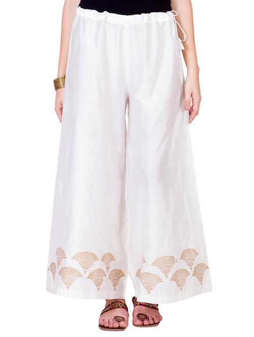 white cotton palazzos - 12510121 - Very Small Image - 1