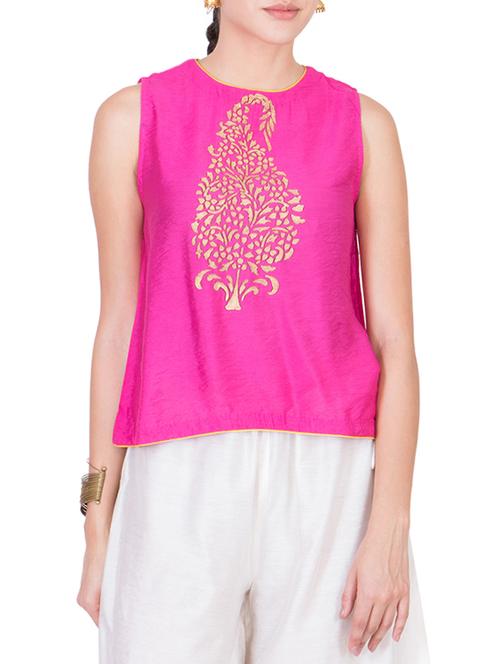 pink printed cotton top - 12510528 - Very Small Image - 1