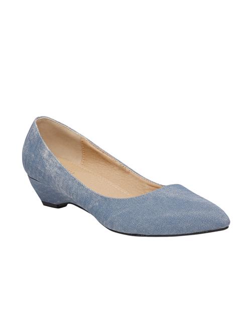 blue pu slip on pumps - 12518781 - Very Small Image - 1