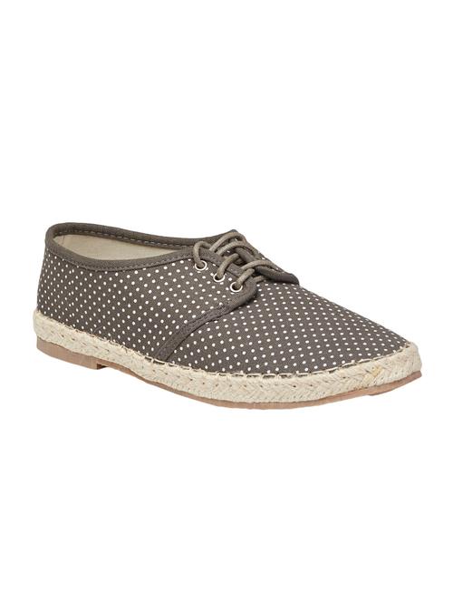 brown canvas laceup casual shoes - 12518853 - Very Small Image - 1