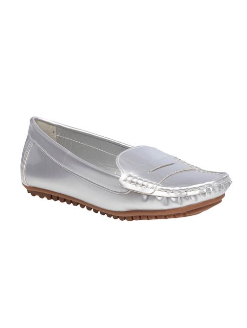 silver pu slip on loafers - 12519088 - Very Small Image - 1