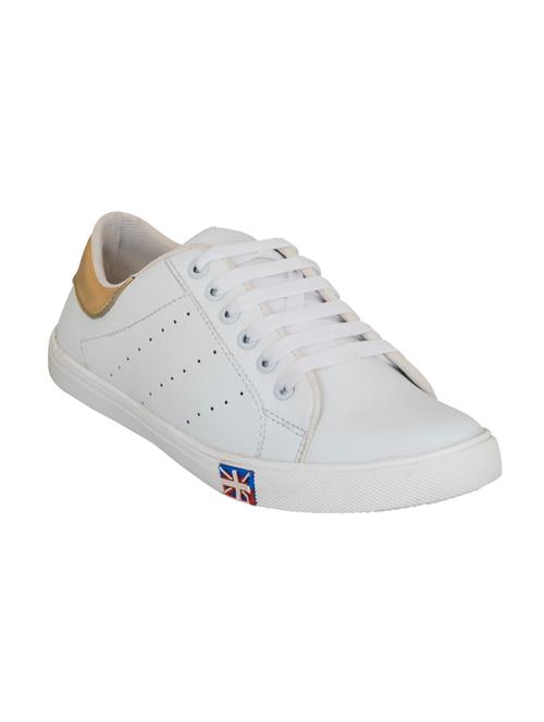 white synthetic lace up sneakers - 12520781 - Very Small Image - 1