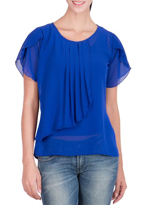 blue georgette regular top - 12521008 - Very Small Image - 1