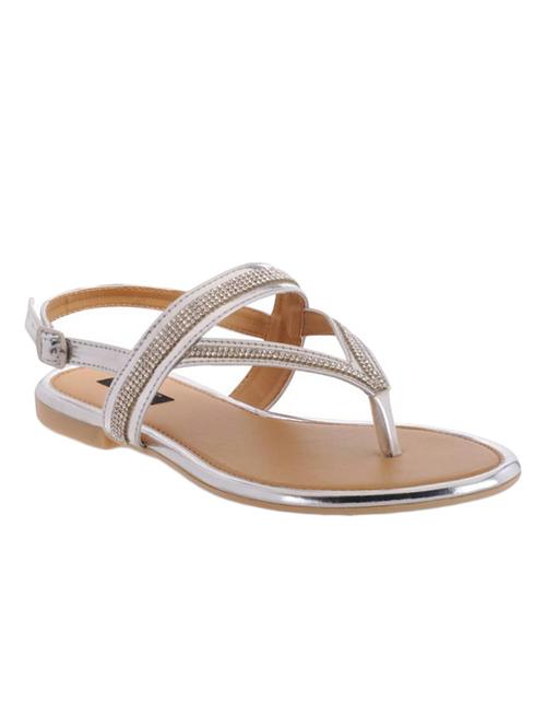 silver faux leather back strap sandals - 12523360 - Very Small Image - 1