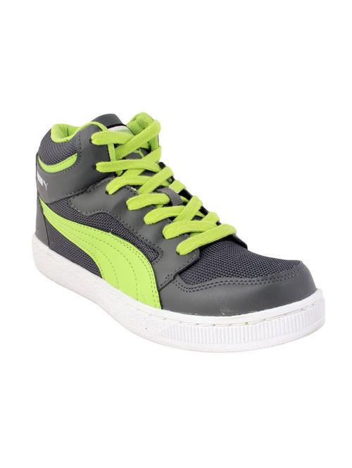 grey mesh & synthetic lace up sneakers - 12526602 - Very Small Image - 1