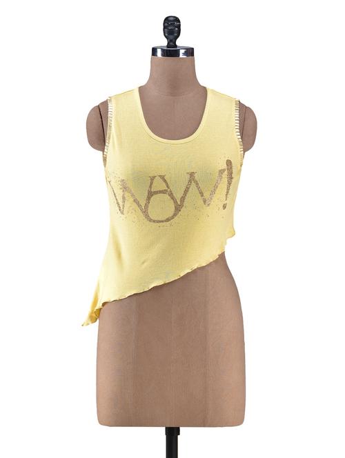 yellow cotton printed crop top - 1253167 - Very Small Image - 1