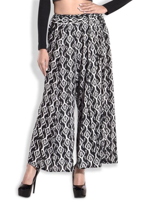 monochrome rayon ikat palazzo - 1253798 - Very Small Image - 1