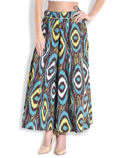 multicolored cotton ikat palazzo - 1253807 - Very Small Image - 1