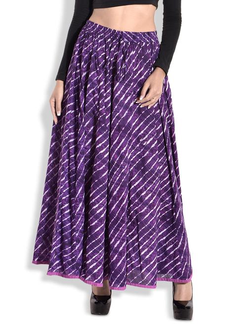 purple cotton tie and dye maxi skirt - 1253813 - Very Small Image - 1