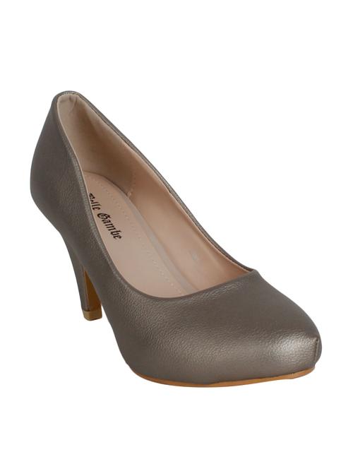 grey leatherette slip on pumps - 12543338 - Very Small Image - 1