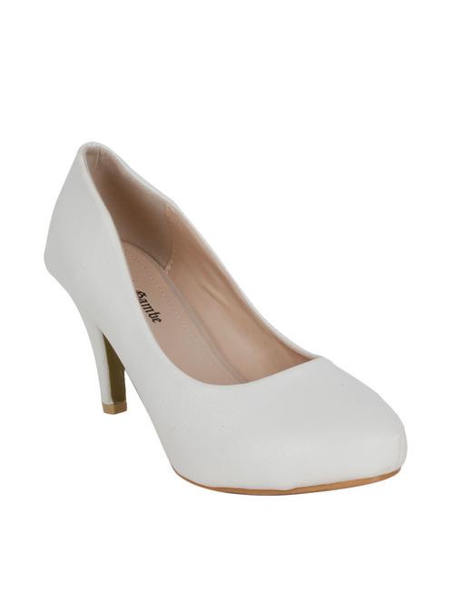 white leatherette slip on pumps - 12543339 - Very Small Image - 1