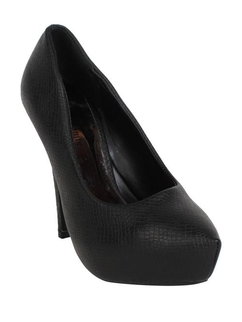 black leatherette slip on pumps - 12543344 - Very Small Image - 1