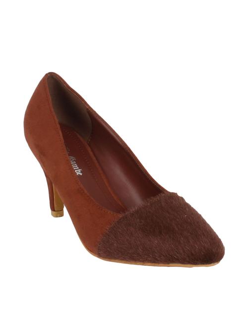 brown leatherette slip on pumps - 12543358 - Very Small Image - 1