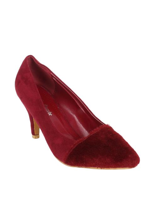 maroon leatherette slip on pumps - 12543359 - Very Small Image - 1