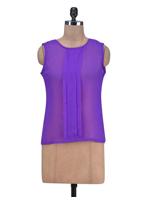 blue poly georgette top - 1254696 - Very Small Image - 1
