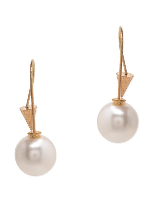 white and gold metallic embellished earrings - 1254986 - Very Small Image - 1