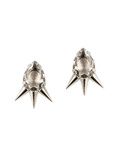 silver metal studs earrings - 12552061 - Very Small Image - 1