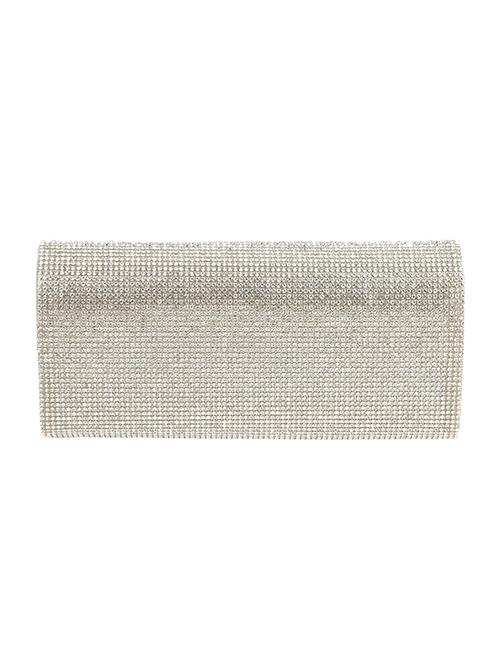 silver metal embellished clutch - 12552118 - Very Small Image - 1