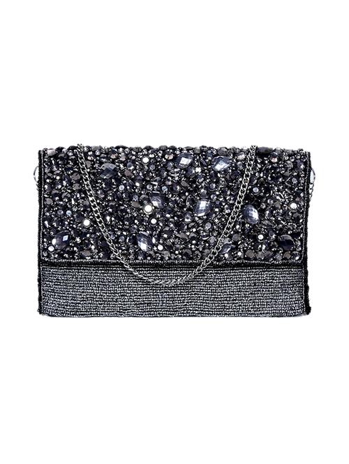 metallic cotton embellished sling clutch - 12552214 - Very Small Image - 1