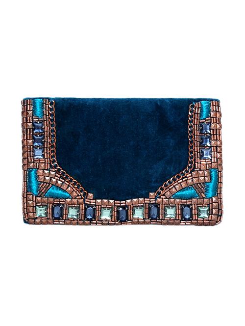 green cotton embellished clutch - 12552227 - Very Small Image - 1