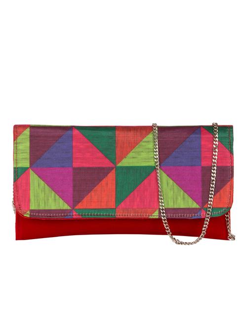 red leatherette sling clutch - 12553402 - Very Small Image - 1