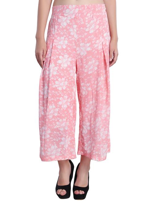 pink cotton palazzos - 12555798 - Very Small Image - 1