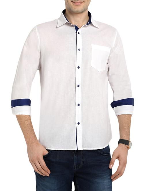 white linen casual shirt - 12556733 - Very Small Image - 1