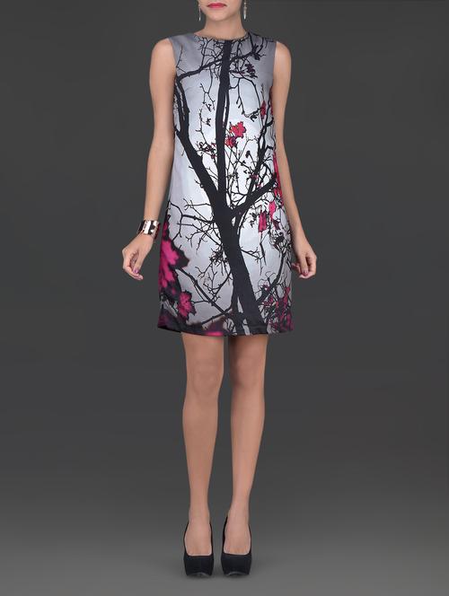 grey digital printed sheath dress - 1255969 - Very Small Image - 1