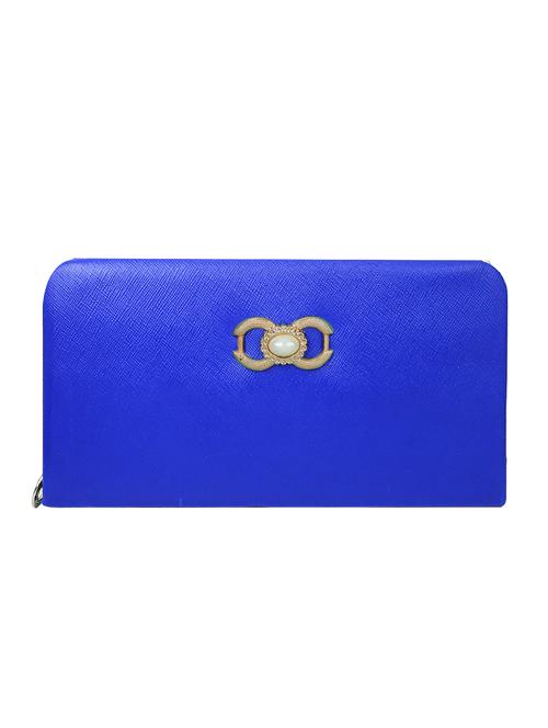 Blue synthetic leather clutch - 12560055 - Very Small Image - 1