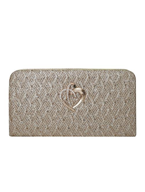 Gold jute lace work clutch - 12560057 - Very Small Image - 1
