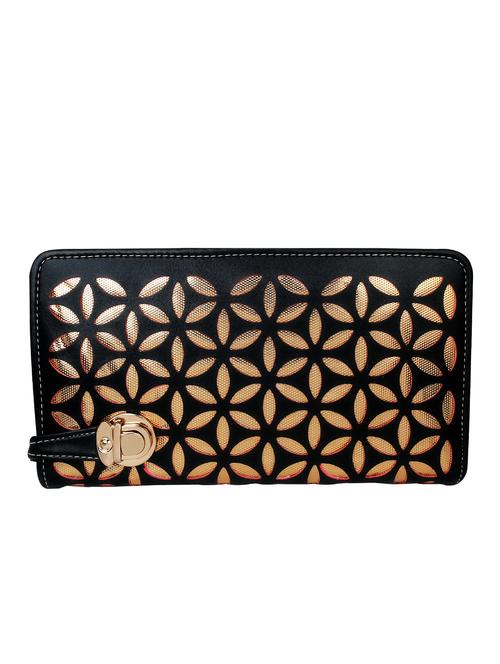 Black leatherette cutwork clutch - 12560062 - Very Small Image - 1