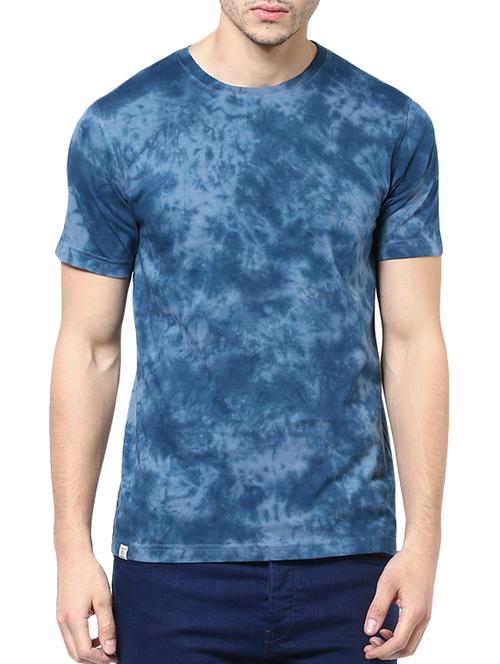 indigo tie and dye cotton t-shirt - 12560407 - Very Small Image - 1