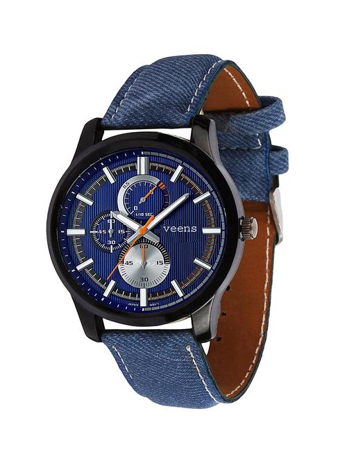 round dail blue analog watch - 12562166 - Very Small Image - 1