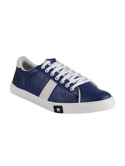 blue synthetic lace up sneakers - 12564128 - Very Small Image - 1