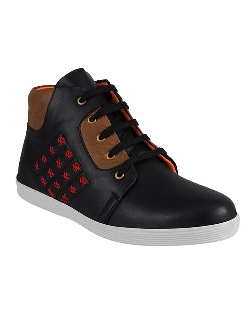 black synthetic lace up sneakers - 12564165 - Very Small Image - 1