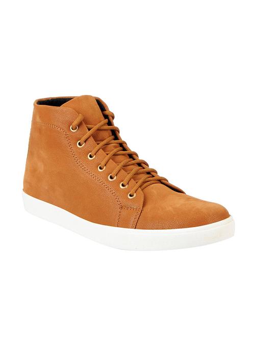 tan synthetic lace up sneakers - 12564227 - Very Small Image - 1